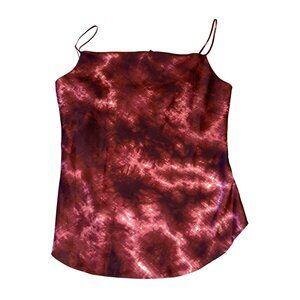 Cinq a Sept Marta Fig Multi Pink Tie-Dyed Satin Camisole Women's Medium M